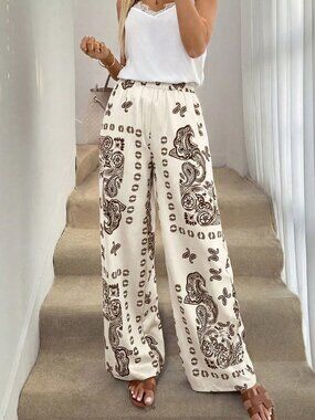 Apricot Boho Women's Straight Leg Maxi Pants